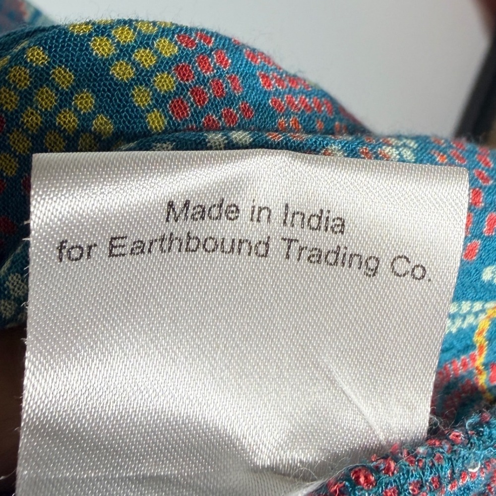 Earthbound Trading Co Womens Geometric Print Maxi Dress Teal Green Size S - Picture 12 of 13